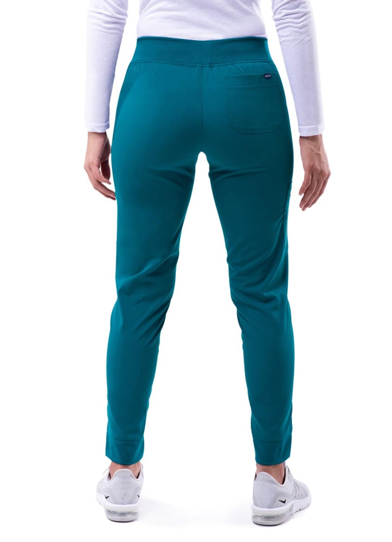 Adar Uniforms, Pro Scrubs for Women - Ultimate Yoga Jogger Scrub Pants - P7104 - Caribbean Blue - S - Image 2